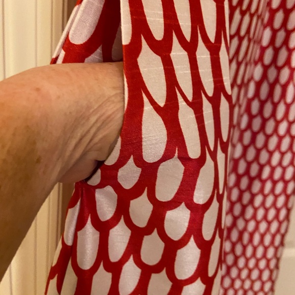 Frances Valentine Carlyle Panel Dress Loop Print Oyster Red… WORN ONCE! - Picture 14 of 15